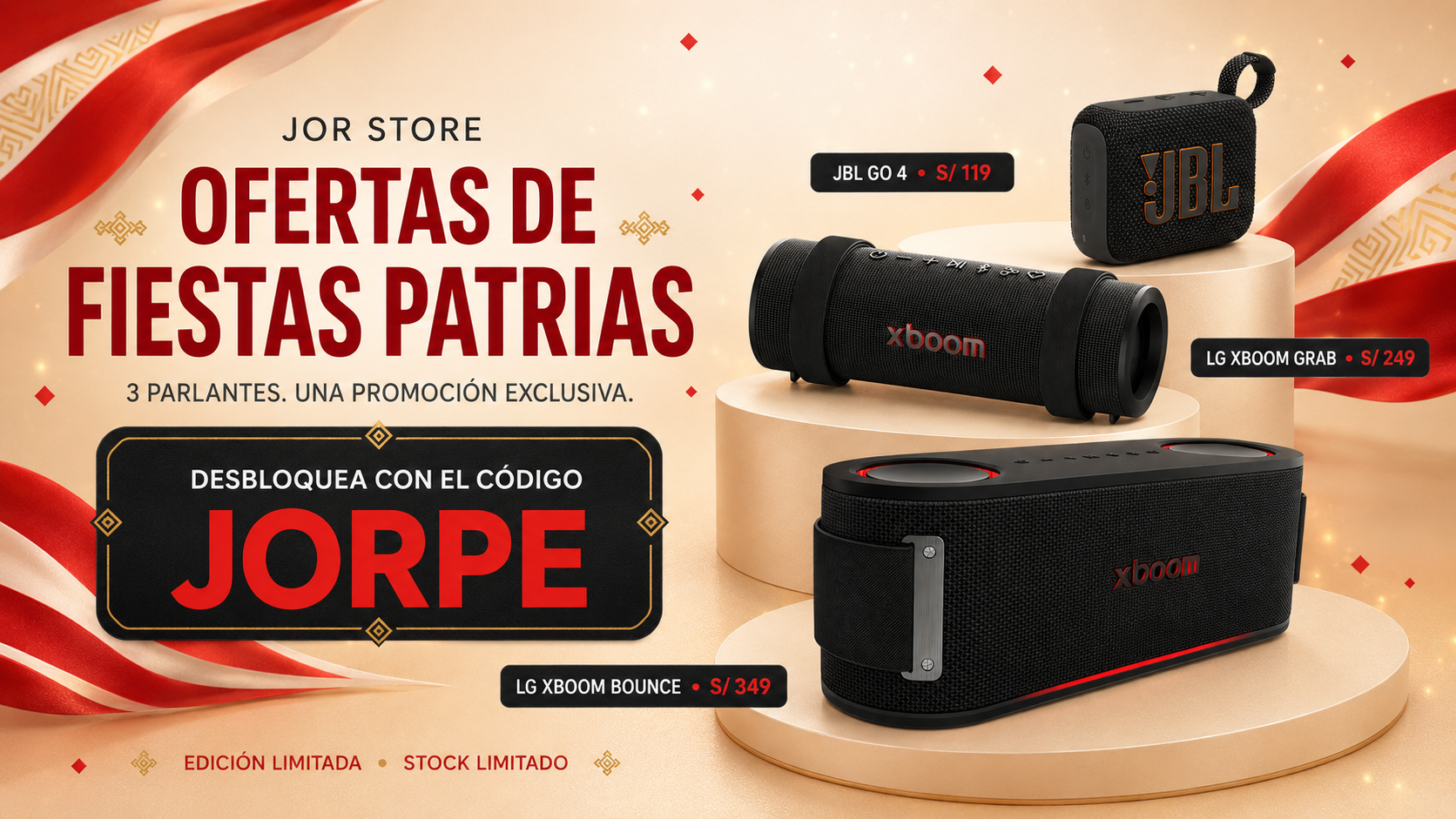 Ofertas de Fiestas Patrias de JOR STORE con código promocional JORPE